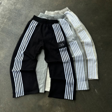 Custom Embroidered Logo Trackpants - French Terry Side Striped Flare Sweatpants for Men