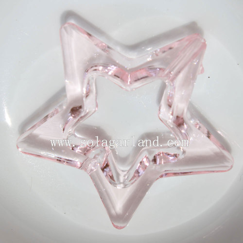 Perles étoiles acryliques transparentes avec étoile circulaire au milieu