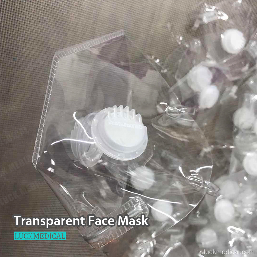 Yeniden kullanılabilir fok karşıtı açık şeffaf yüz maskesi