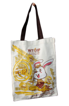 12 Ounce Natural Color Convas Eco Shopping Bags 4c Printing Canvas Shopper Bag With Button Closure