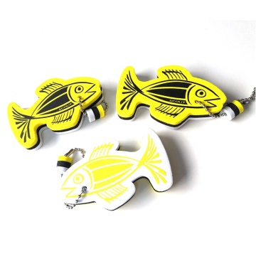 Custom Yellow Fish Shape Eva Foam Keychain with Logo Printing