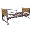 Folding hospital bed with guardrail