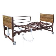 Folding hospital bed with guardrail