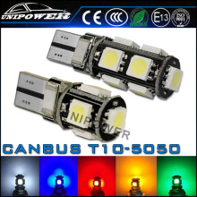High quality t10 canbus light/ 5050 5smd led canbus lamp/T10 5050 canbus led bulb