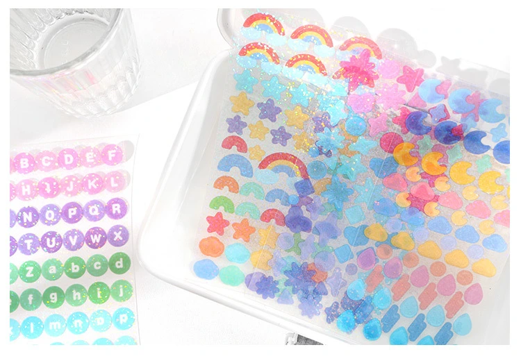 PVC Shiny Colorful Decorating Stickers