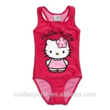 Red baby girl swimwear one piece with hello kitty printing
