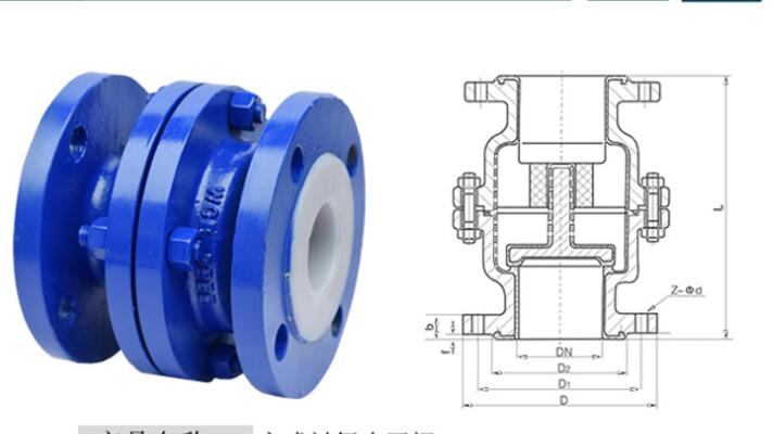 JIS10k Cast steel PTFE Lined Vertical Lift Check Valve/PTFE Lined Lift Check Valve