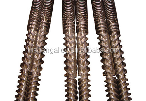 Conical twin screw barrel for plastic machine