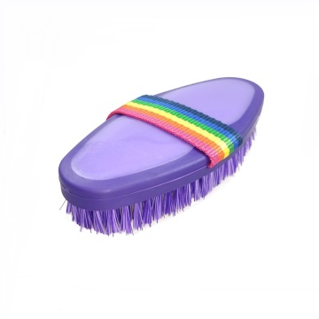 Equine Grooming Brush With Rainbow Strap Soft Sponge