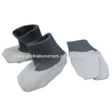Infant Babies' Mitten and Bootie Set, 100% Cotton, OEM Orders Welcomed