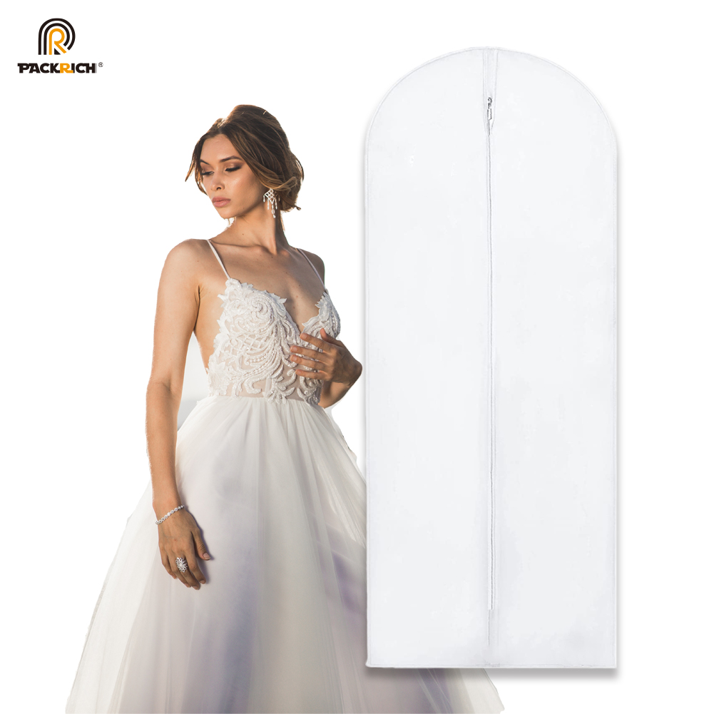 High quality Non-woven white suit wedding dress dustproof cover garment bag