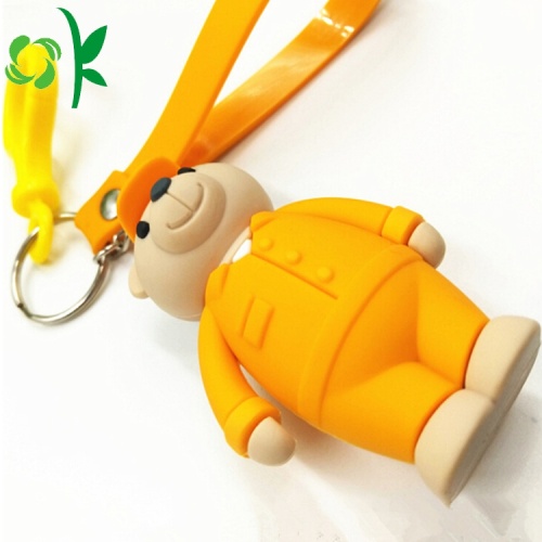 Silicone Key Chain New Style Cartoon Bear Bag Holder Silicone Keychains Manufactory