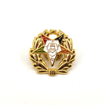 Order of Eastern Star (OES) Masonic Lapel Pin with Wreath
