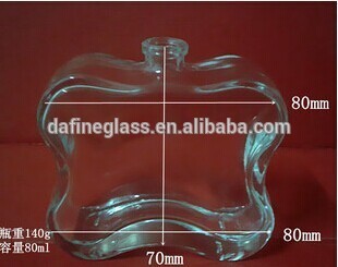 80ml clear glass art deco butterfly shape perfume bottles