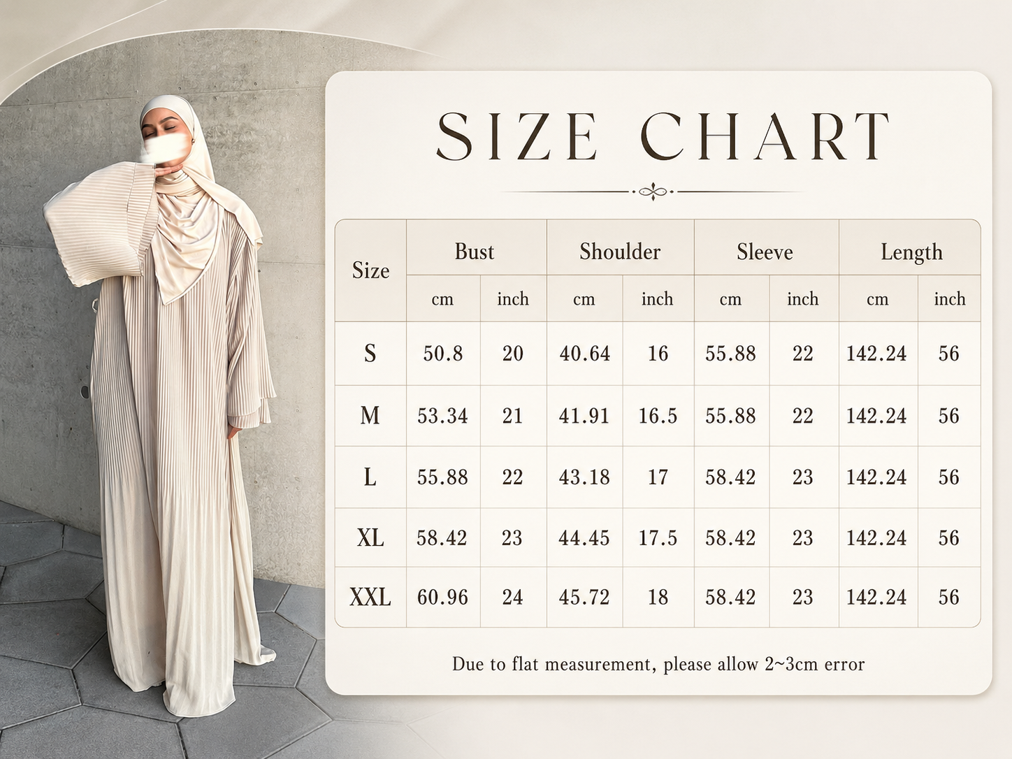 لباس ماکسی شیفون آبایا چین دار Pleated Chiffon Abaya Maxi Dress