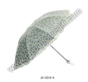 White Green Floral Umbrella