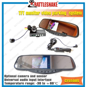 4.3" Car Visible Mirror Monitor Visible Parking Sensor With 170 Degree Rear Camera and 4pcs sensor Detecter Make