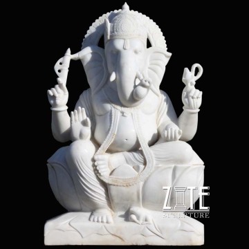 Custom modern stone ganesha white marble statue of hindu god ganesh