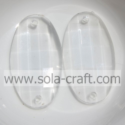 Double Hole Clear Acrylic Loose Wafer Beads for Decoration