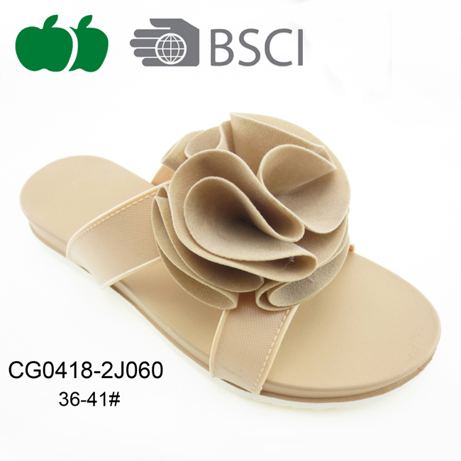 Elegant Summer New Fashion Ladies Flower Slippers