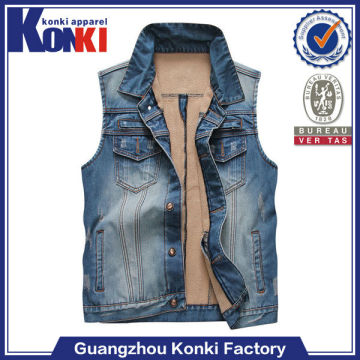 blue cheap fashion jean vest for men