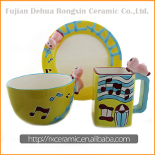 3D stave design hand-painted party ceramic tableware set