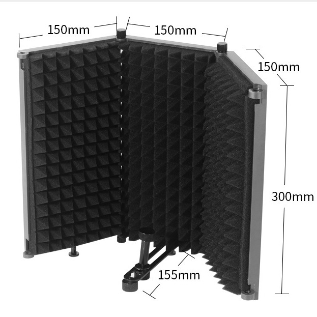 Factory OEM Microphone Acoustic Shield Acoustic Reflection Filter 3 Doors
