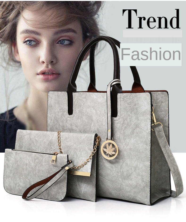 European and American Style Trendy Handbags 2021 New Son-mother Bag PU Big Bag Multi-piece Big Bag