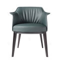 Cadeiras de Archibald de couro verde minimalista italiano