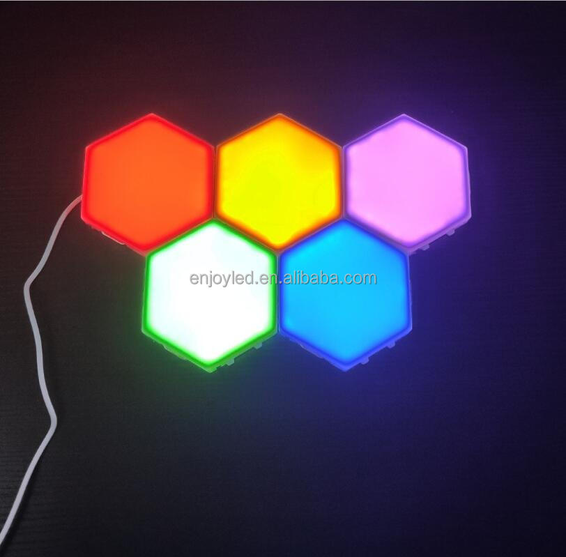 Rebow drop shipping stock wall mounted magnetic honeycomb quantum white touch DIY led night hexagonal lights