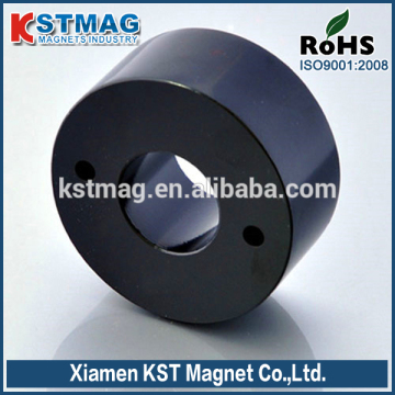 Big cylinder neodymium magnet black epoxy coated