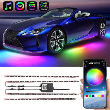 Dream Color Car Underbody LED Strip Lighting Kit with RGB Customization and Remote APP Control