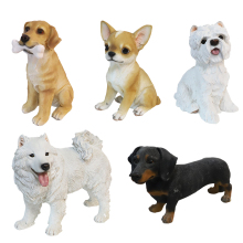 Life Size Realistic Resin Outdoor Garden Dog Sculptures