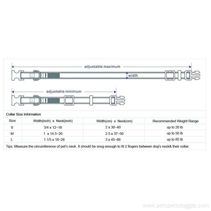 Adjustble Nylon Dog Collars Custom Training Dog Collar