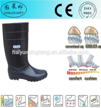 Middle Cut Unique EVA Insole PVC Gumboots Rain Boots