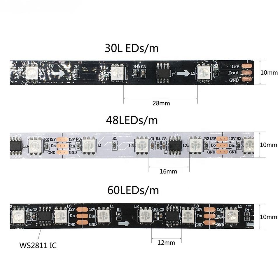 Hot sell SK6812 IC built-in RGB Led Strips 2812b 5V 5050 RGBW Addressable 30 Leds/m Pixel Digital Led Strips Lights
