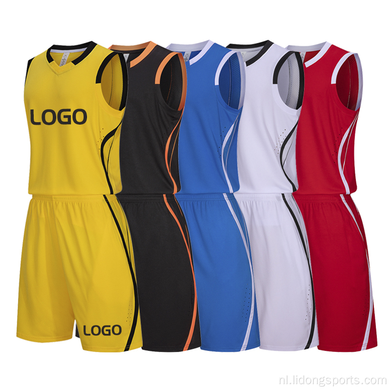 Basketbal uniform aangepaste volwassen mannen basketball jersey set