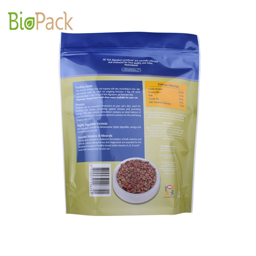 BioDedRadable Plastic Stand Up Pouch Pet Food Bag مع طباعة عصيدة