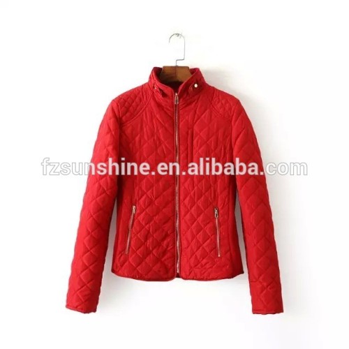 2017 Red Quilted Women Winter Coats for casual