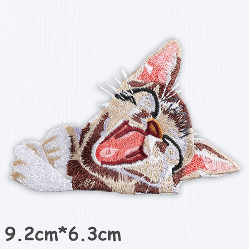 Cute Cat Patches Ese Tulaga Aupito 3D Embroidery Patch