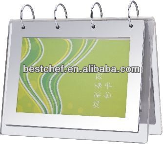 Perspex Menu holder connect with metal ring