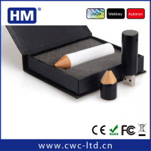 black color Wooden pencil shape bulk usb flash drive