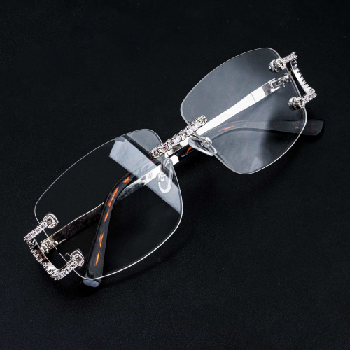Rimless Metal Sunglasses Fashion Rimless Diamond Glasses Manufactory