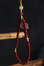 Artisan Red Cinnabar iPhone Beaded Chain