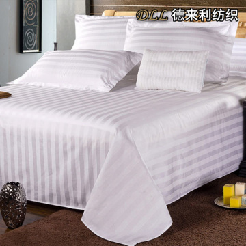 White Satin Stripe Cotton Bedding Set