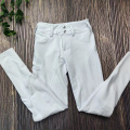 Pantalones ecuestres de botón clásico blanco