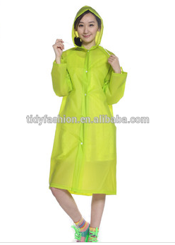 Reusable Custom EVA Raincoat Fashion Raincoat