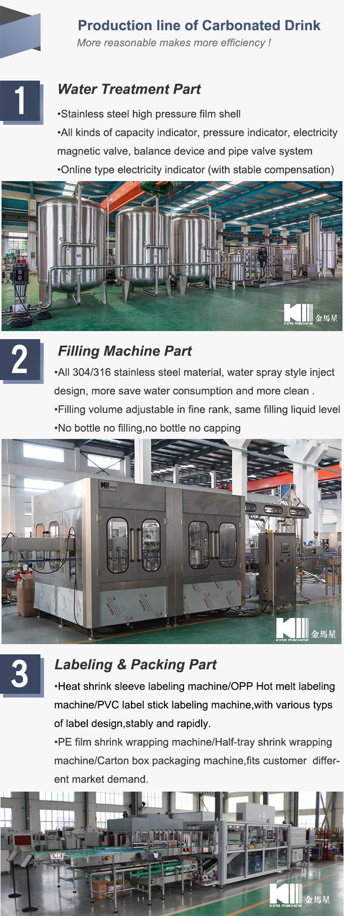 Full Automatic Carbonated Sparkling Water Soft Drinks Filling Production Line