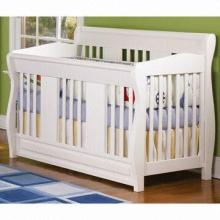 Comfortable Baby Crib, Made of Pine Wood