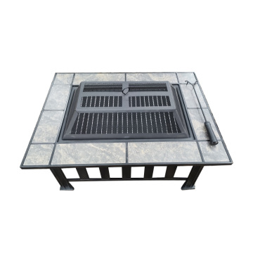 DIY Garden Fire Pit Table with BBQ Grill for Outdoor BBQs and Braziers